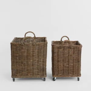 Luna Basket on Wheels set 2 by Florabelle Living, a Decorative Accessories for sale on Style Sourcebook