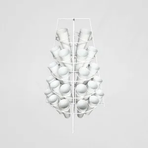 Half Circle Metal Flower Rack with 22 Buckets White by Florabelle Living, a Plants for sale on Style Sourcebook