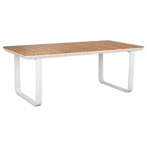 Pallara 200cm Teak Top &amp; Aluminium Dining Table, White by Schots Home Emporium, a Tables for sale on Style Sourcebook