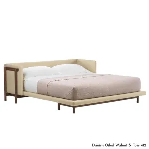 De La Espada Frame Queen Bed With Arms - Oak Upholstery Range B 768QKB by De La Espada, a Beds & Bed Frames for sale on Style Sourcebook