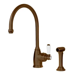 Shaws by Perrin & Rowe Yarrow Kitchen Mixer with Rinse - English Bronze AUSH-4346EBWPC by Shaws by Perrin & Rowe, a Kitchen Taps & Mixers for sale on Style Sourcebook