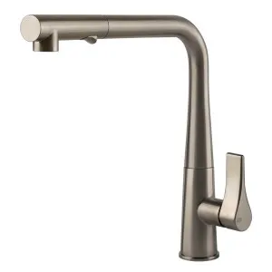 Gessi Proton Right Angle Pull Out Kitchen Mixer Tap Brushed Nickel 17177-149 by Gessi, a Kitchen Taps & Mixers for sale on Style Sourcebook
