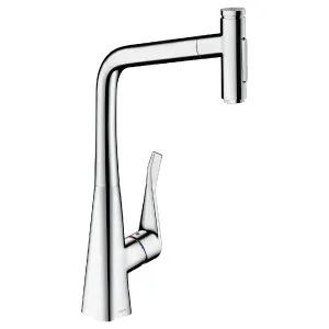 Hansgrohe Metris M71 320 2jet Pull Out Sink Mixer Tap - Chrome 73816003 by Hansgrohe, a Kitchen Taps & Mixers for sale on Style Sourcebook