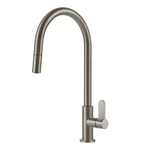 Gessi Acciaio Gooseneck Pull Out Mixer Tap Stainless Steel 60542-239 by Gessi, a Kitchen Taps & Mixers for sale on Style Sourcebook