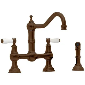 Shaws by Perrin & Rowe Hambleton Kitchen Mixer with Rinse - English Bronze AUSH-4756EBWPC by Shaws by Perrin & Rowe, a Kitchen Taps & Mixers for sale on Style Sourcebook