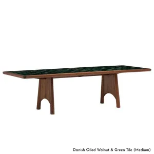 De La Espada Twenty-Five Medium Dining Table - Walnut and Green Tiles 681W by De La Espada, a Dining Tables for sale on Style Sourcebook