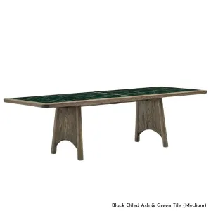 De La Espada Twenty-Five Medium Dining Table - Ash and Green Tiles 681A by De La Espada, a Dining Tables for sale on Style Sourcebook