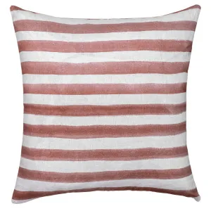 Rumi Striped Terracotta Linen Cushion - 50X50cm by Urban Road, a Cushions, Decorative Pillows for sale on Style Sourcebook