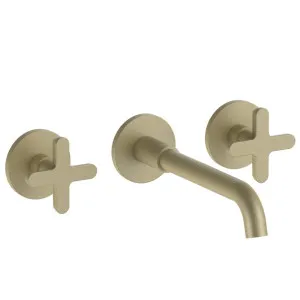 Fantini Icona Classic Wall Tap Set With Outlet - Matte British Gold PVD 53P6R013B-4400R010A by Fantini, a Kitchen Taps & Mixers for sale on Style Sourcebook