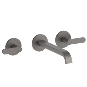 Fantini Icona Deco Wall Tap Set With Outlet - Matte Gun Metal PVD 53P5R113B-4400R010A by Fantini, a Kitchen Taps & Mixers for sale on Style Sourcebook