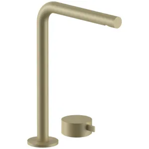 AboutWater AF/21 Basin Mixer with Hob Outlet - Matte British Gold PVD 27P6A106WZ by AboutWater, a Kitchen Taps & Mixers for sale on Style Sourcebook