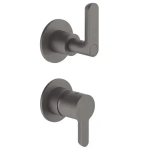 Fantini Icona Deco Wall Diverter Mixer - Matte Gun Metal PVD 53P5R685B-4400M585A by Fantini, a Kitchen Taps & Mixers for sale on Style Sourcebook