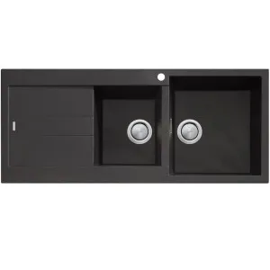 ST-BL1512 OF San-Black 1&3/4 RHB B&DR by Santorini, a Kitchen Sinks for sale on Style Sourcebook