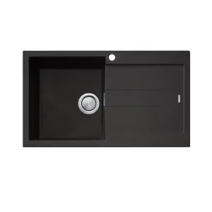 ST-BL1521 OF San-Black Sgl LHB B&DR by Santorini, a Kitchen Sinks for sale on Style Sourcebook