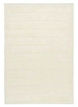 Hikari Ivory Scallop Washable Wool Rug by Miss Amara, a Shag Rugs for sale on Style Sourcebook
