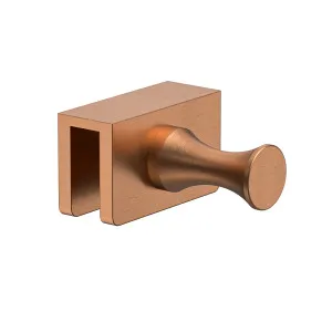 Single Glass Mounted Robe Hook with Clamp Brushed Rose Gold by Estelle, a Shelves & Hooks for sale on Style Sourcebook