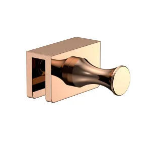 Single Glass Mounted Robe Hook with Clamp Polished Rose Gold by Estelle, a Shelves & Hooks for sale on Style Sourcebook