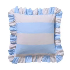 Vintage Design Candy Ruffle Blue Washed Cotton European Pillowcase by null, a Cushions, Decorative Pillows for sale on Style Sourcebook