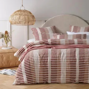 Vintage Design Tempo Cotton Jacquard Red Quilt Cover Set by null, a Quilt Covers for sale on Style Sourcebook