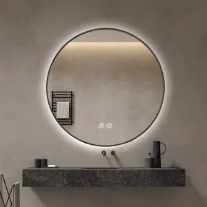 Black LED Round Backlit Wall Mirror 3 sizes available 60cm by Luxe Mirrors, a Illuminated Mirrors for sale on Style Sourcebook