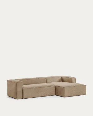 Blok 4-seater sofa with right chaise longue thick taupe corduroy 330 cm by null, a Sofas for sale on Style Sourcebook