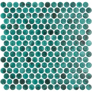 Penny Vanguard Emerald Gloss Glass Structured Mosaic by Beaumont Tiles, a Mosaic Tiles for sale on Style Sourcebook