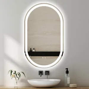 Frameless Oval LED Frosted Wall Mirror 3 sizes available 90cm x 45cm by Luxe Mirrors, a Illuminated Mirrors for sale on Style Sourcebook