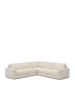 Alea removable cover modular sofa 5-seater in chenille 310 x 310 cm by null, a Sofas for sale on Style Sourcebook