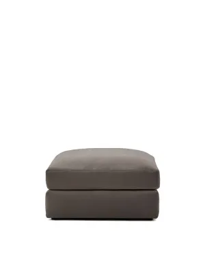 Alea removable cover footrest in dark brown chenille 90 x 90 cm by null, a Ottomans for sale on Style Sourcebook