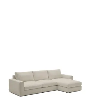 Alea removable cover modular sofa 4-seater in light brown chenille right chaise longue 310 cm by null, a Sofas for sale on Style Sourcebook