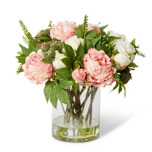 Chloe Peony Mix Large-Vase - 46 x 46 x 41 cm by Elme Living, a Plants for sale on Style Sourcebook