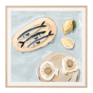 Mediterranean Supper Natural Veneer Framed Print - 83cm x 83cm by James Lane, a Prints for sale on Style Sourcebook