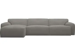 Copenhagen Isla Soft Grey Chaise Sofa - 3 Seater by James Lane, a Sofas for sale on Style Sourcebook