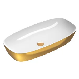 Catalano Green Lux 80x40 Countertop Basin - White/Gold 180APGRLXBO by Catalano, a Basins for sale on Style Sourcebook