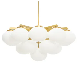 CTO Lighting Cloudesley Large Chandelier Light - Satin Brass with Opal Glass CLOCHLSBGO by CTO Lighting, a Lighting for sale on Style Sourcebook