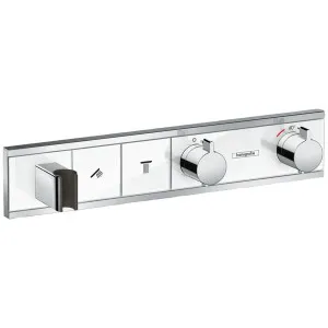 Hansgrohe RainSelect Thermostat for 2 Functions with Integrated Shower Holder - White and Chrome 15355400 by Hansgrohe, a Showers for sale on Style Sourcebook