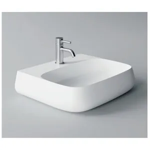 Studio Bagno Nur 55 Bench or Wall Basin with 3 Tap Holes - Gloss White NUR553 by Studio Bagno, a Basins for sale on Style Sourcebook
