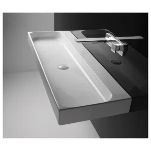 Studio Bagno Unit 120 Bench or Wall Basin with 2 Tap Holes - Gloss White UTL04-2 UTL042 by Studio Bagno, a Basins for sale on Style Sourcebook