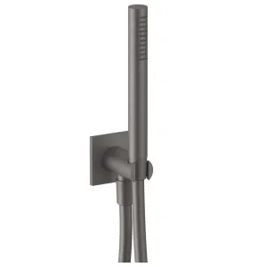 Fantini Soho FIT Hand Shower on Union with Square Backplate - Matte Gun Metal PVD 86P58116F by Fantini, a Showers for sale on Style Sourcebook