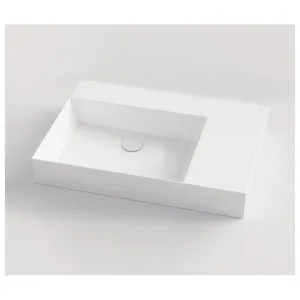 Studio Bagno Shard 81 X Plan Left Bowl Bench or Wall Basin with No Tap Hole - Gloss White SHA81L-0 SHA81L0 by Studio Bagno, a Basins for sale on Style Sourcebook
