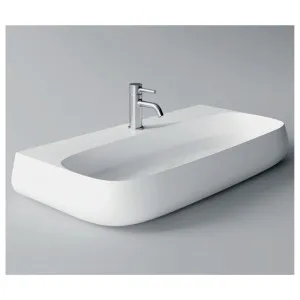 Studio Bagno Nur 90 Bench or Wall Basin with 1 Tap Hole - Gloss White NUR90-1 NUR901 by Studio Bagno, a Basins for sale on Style Sourcebook