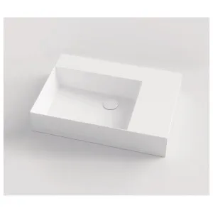 Studio Bagno Shard 65 X Plan Left Bowl Bench or Wall Basin with 3 Tap Holes - Gloss White SHA65L-3 SHA65L3 by Studio Bagno, a Basins for sale on Style Sourcebook