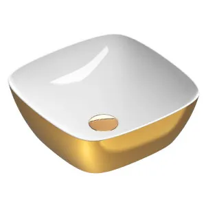 Catalano Green Lux 40x40 Countertop Basin - White/Gold 140APGRLXBO by Catalano, a Basins for sale on Style Sourcebook