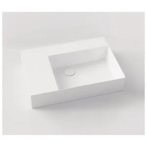 Studio Bagno Shard 65 X Plan Right Bowl Bench or Wall Basin with No Tap Hole - Gloss White SHA65R-0 SHA65R0 by Studio Bagno, a Basins for sale on Style Sourcebook