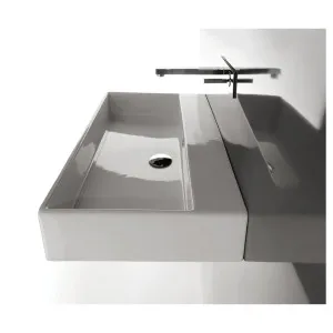 Studio Bagno Unlimited 100 Bench or Wall Basin with 3 Tap Holes - Gloss White UNL10000L-3 UNL10000L3 by Studio Bagno, a Basins for sale on Style Sourcebook