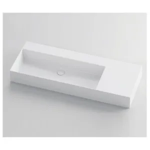 Studio Bagno Shard 102 X Plan Left Bowl Bench or Wall Basin with 1 Tap Hole - Gloss White SHA102L-1 SHA102L1 by Studio Bagno, a Basins for sale on Style Sourcebook