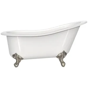 Victoria + Albert Shropshire 1550 Freestanding Clawfoot Bath - Gloss White with Brushed Nickel Feet SHRNSWNOFTSHRBN by Victoria + Albert, a Bathtubs for sale on Style Sourcebook