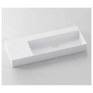 Studio Bagno Shard 102 X Plan Right Bowl Bench or Wall Basin with No Tap Hole - Gloss White SHA102R-0 SHA102R0 by Studio Bagno, a Basins for sale on Style Sourcebook