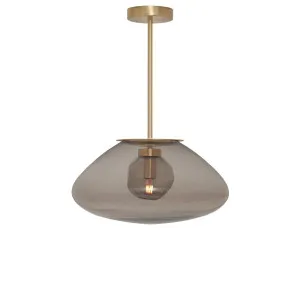 CTO Lighting Petra Small Pendant Light - Brass and Smoked Glass PETPESSBSGSG by CTO Lighting, a Lighting for sale on Style Sourcebook