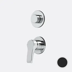 Fantini Lissoni Wall Mixer & Diverter - Matte Black 3629003702 by Fantini, a Showers for sale on Style Sourcebook